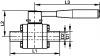 Welding aseptic 3 pieces ball valve - stainless steel 316l (Schema)