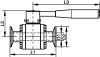 Vanne à boule 3 pièces aseptique clamp (Schéma)